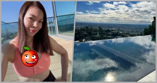 曾馨瑩低胸辣裝開啟加州豪宅度假模式 無邊際泳池看盡好萊塢山風光