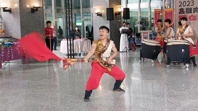 臺南大學創意宋江陣是第三代王者之壐得主。凃建豐攝