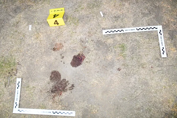 現場血跡斑斑。讀者提供