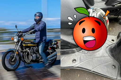 安全帽外露掛車上下一秒GG 網友傻眼:找到頭癢的原因