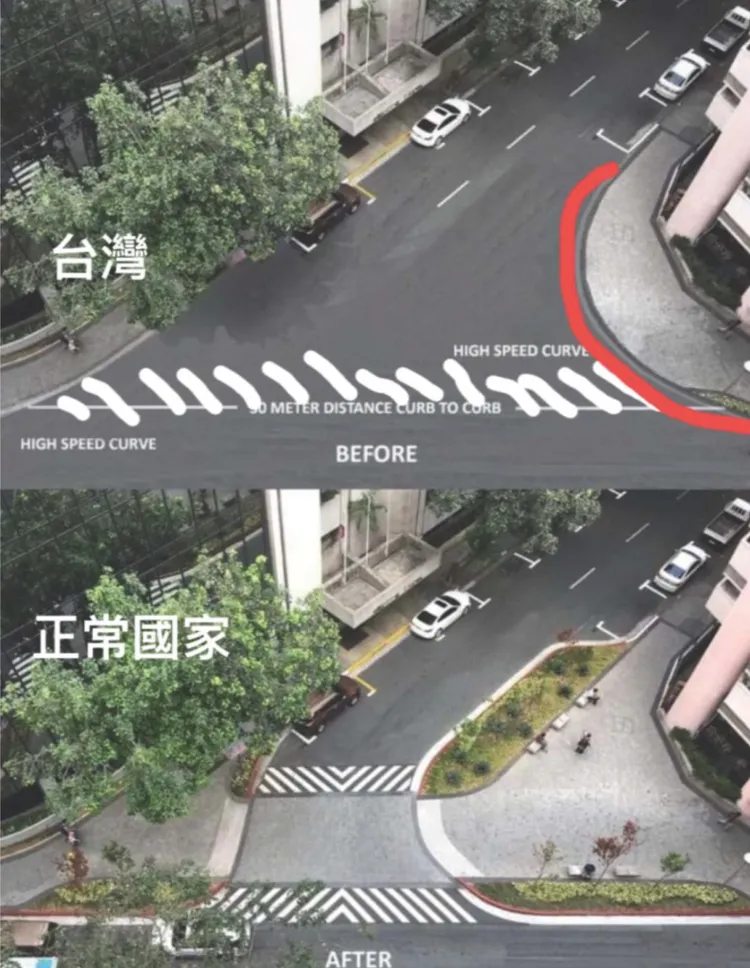 公民團體要求人行道外推。翻攝畫面