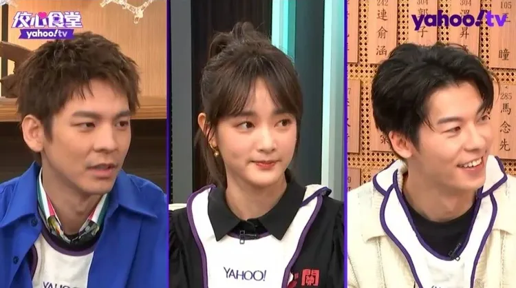  許光漢(右)、林柏宏(左)、王淨到《佼心食堂》宣傳。Yahoo TV提供