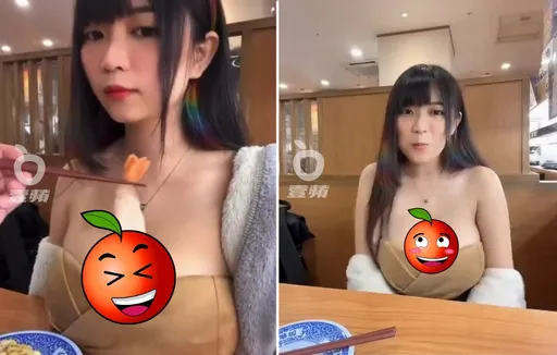 壽司郎風波嚴峻!爆乳台妹捧「胸器」拯救迴轉壽司 影片曝本尊身分網暴動
