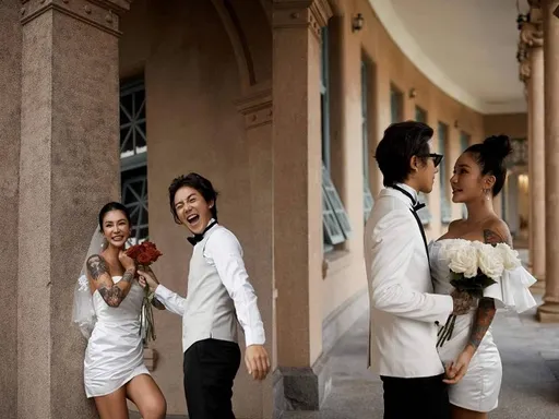 梁云菲PO低胸性感婚紗 粉絲頻喊恭喜