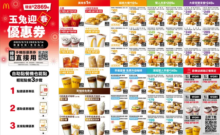 麥當勞優惠券。業者提供