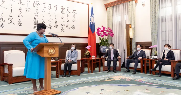 彼德絲說，聖文森國堅定支持台灣。總統府提供