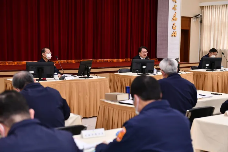 林右昌參加警政署務會報。翻攝畫面