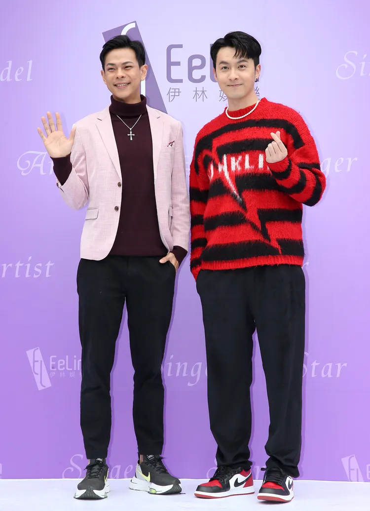 孫綻（左）和張雁名今出席開工拜拜。伊林娛樂提供