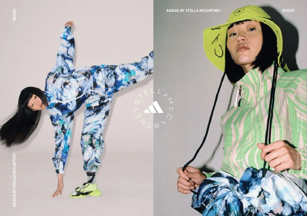 adidas by Stella McCartney 2023春夏TrueNature系列,看見地貌之美,將衛星雲圖、地質圖層化作印花圖騰,將大自然穿戴上身。品牌提供