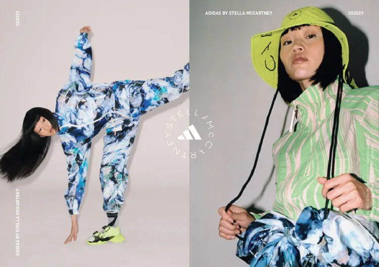 adidas by Stella McCartney 2023春夏TrueNature系列，看見地貌之美，將衛星雲圖、地質圖層化作印花圖騰，將大自然穿戴上身。品牌提供