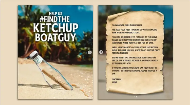 番茄醬製造商的尋人啟示達到宣傳效果。翻攝IG