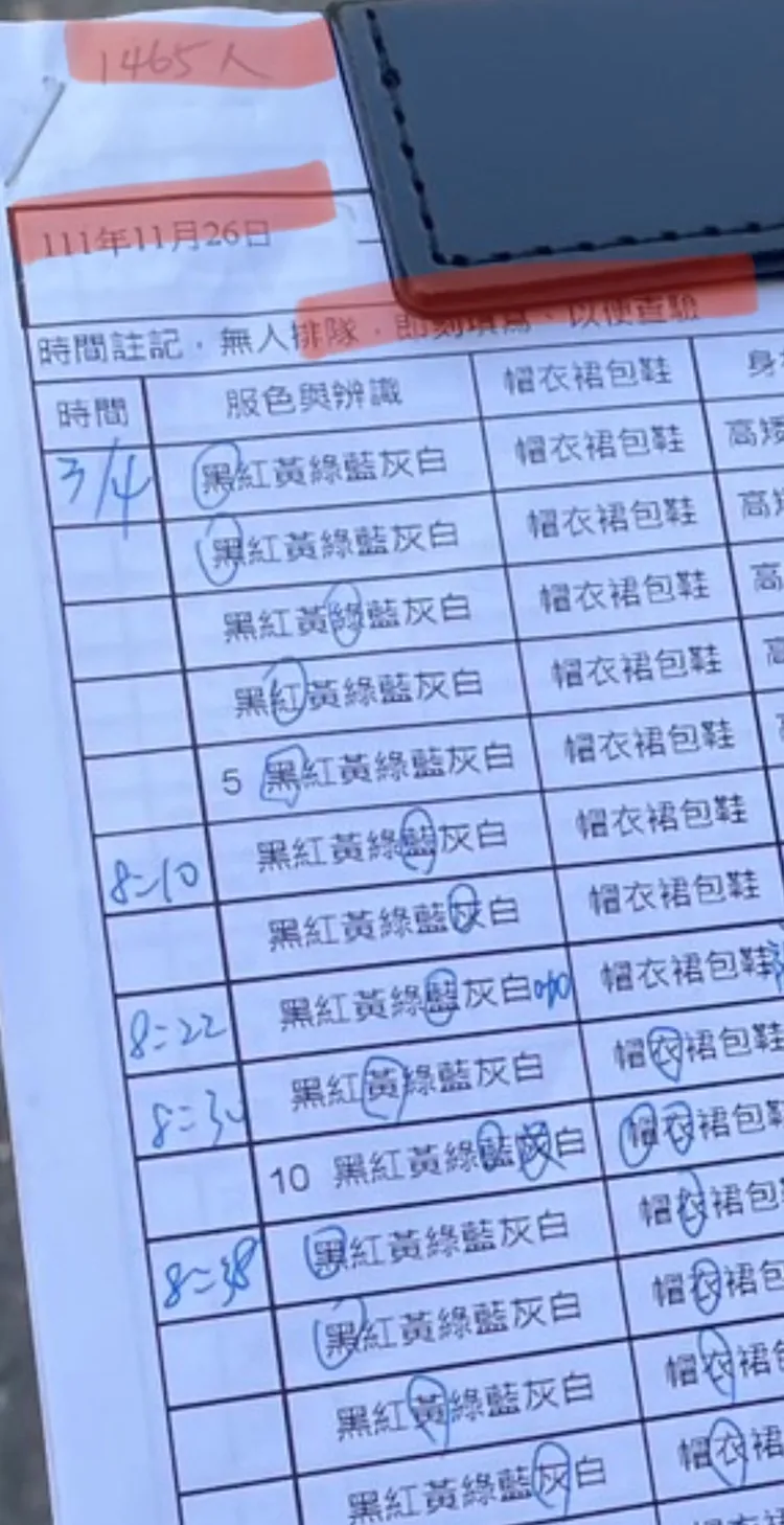 在監票聯盟昨天曝光投票人名冊表格上方，驚現「11月26日」的註記。林靜儀提供