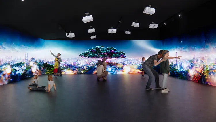 新美館「新朋友」沉浸式互動體驗展，邀請親子一起來玩。文化局提供