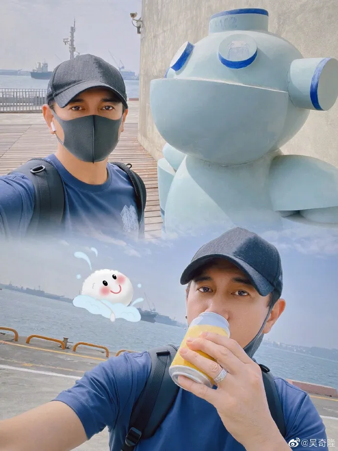 吳奇隆手上一直戴著婚戒。翻攝吳奇隆微博