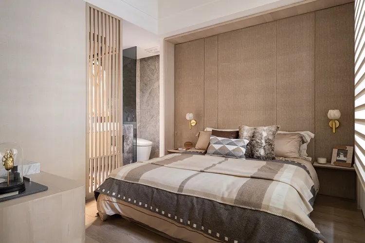 文山萃三房樣品屋主臥走精品飯店宅風格。京旺開發建設提供