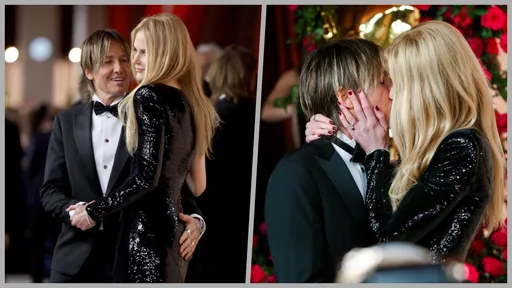 妮可基嫚登奧斯卡紅毯拉老公舌吻 放閃程度比美身上的鑽石珠寶