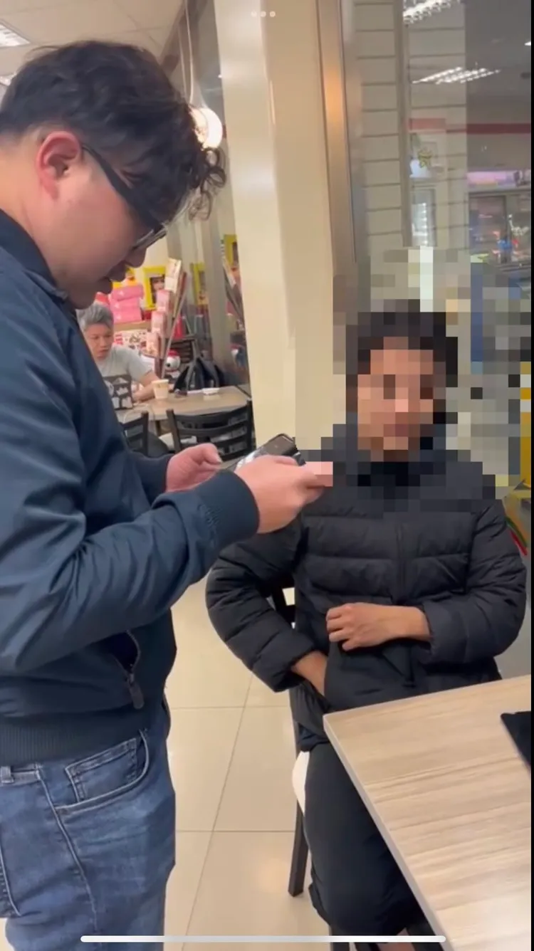 警方順利在超商內尋獲賴男。蘆洲警分局提供