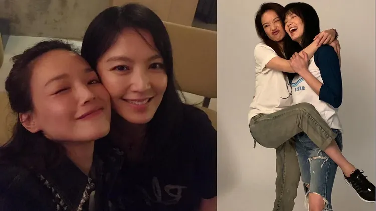 林熙蕾（右）和舒淇感情好到互稱老公、老婆。林熙蕾提供