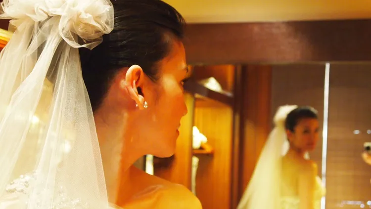 舒淇拍下林熙蕾等待婚禮舉行的模樣。林熙蕾提供