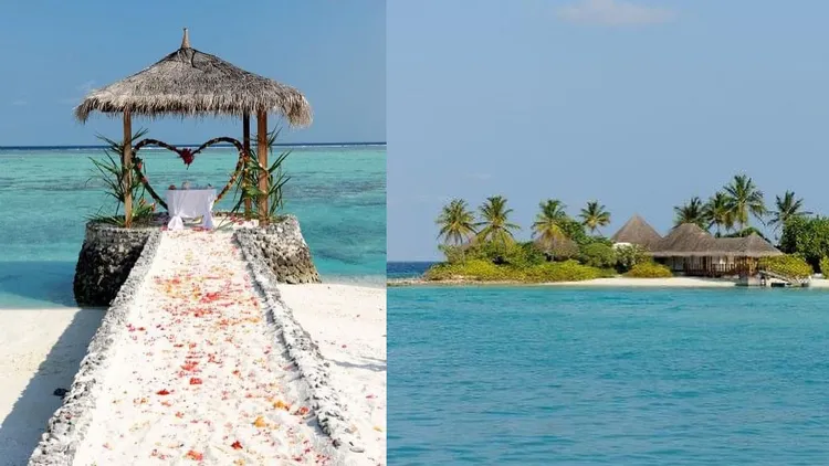 Chris回憶馬爾地夫婚禮現場，樂意隨時帶愛妻重遊舊地。翻攝Chris IG