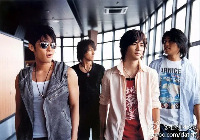 F4的吳建豪（左起）、言承旭、周渝民和朱孝天關係微妙。翻攝言承旭港灣微博