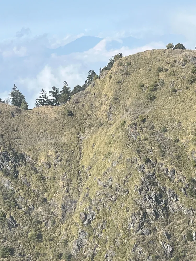現場地勢陡峭，搜救人員花了2個多小時才將遺體拉上步道。民眾提供