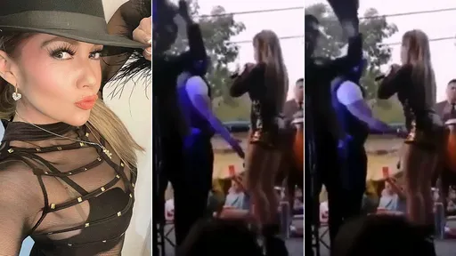 他乱入舞台「撩阴偷袭女歌手」　她暴怒开扁擒狼！竟被警察放了