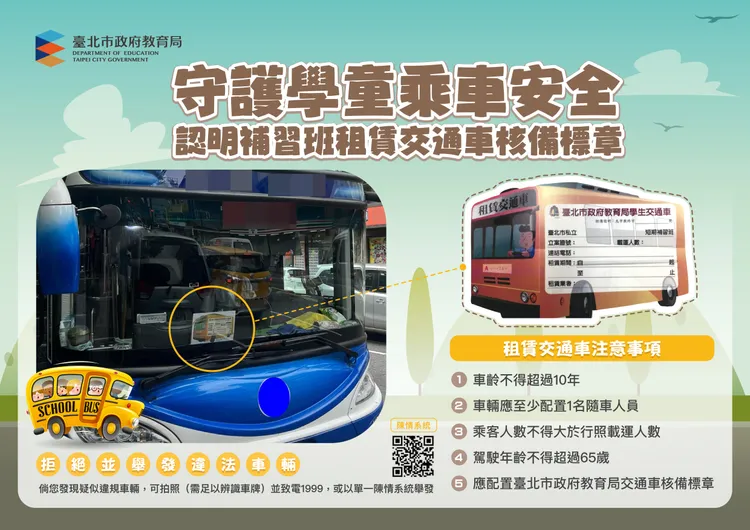 教育局啟動「校園週邊接送區巡檢」措施。教育局提供