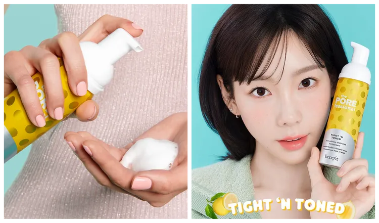 平易淨人煥顏晶透泡泡化妝水，1360元。左圖品牌提供、右圖翻攝taeyeon_ss IG