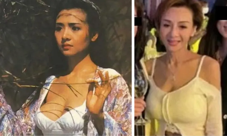 葉子楣當年以性感身材走紅（左圖），退出演藝圈的她，近照在網路上流傳（右圖）。