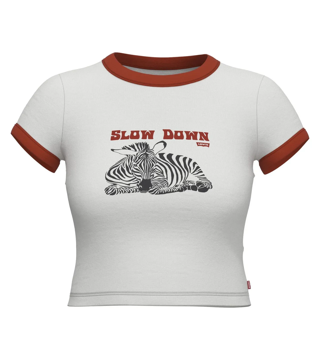 短版斑馬緄邊T恤,1290元。品牌提供