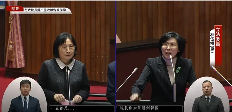 林岱樺要求李鎂閉嘴。取自國會直播