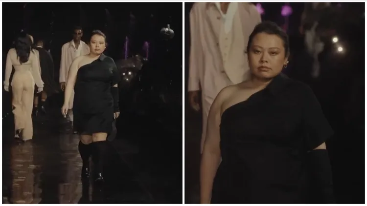 渡邊直美為BOSS走秀，表示秀前完全不緊張，結果一走秀就變災難現場。翻攝watanabenaomi703 IG