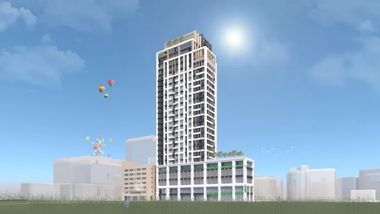 新北市長官邸都更改建後變身大樓，圖為模擬圖。都更處提供