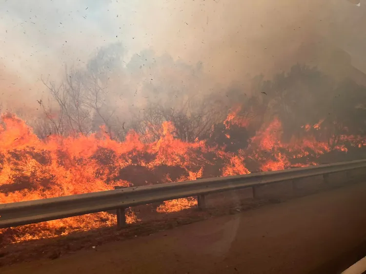 國道三號南下178公里處大火，立委林靜儀提醒用路人注意。翻攝林靜儀臉書