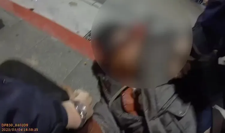 警方將男子壓制在地。翻攝畫面