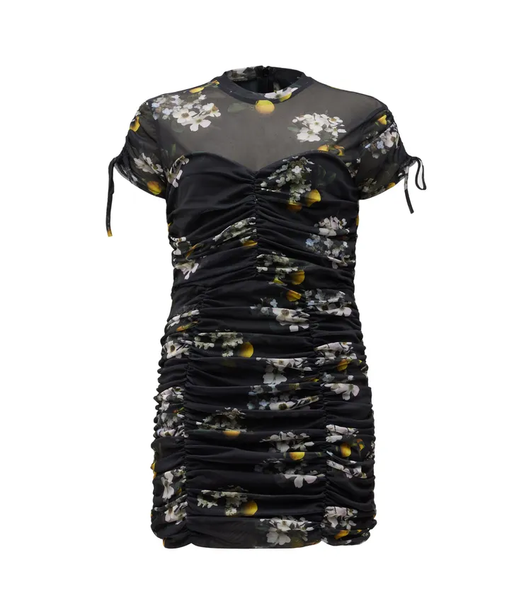 ALLSAINTS Giorgia Eugenia印花短洋裝，5600元。品牌提供