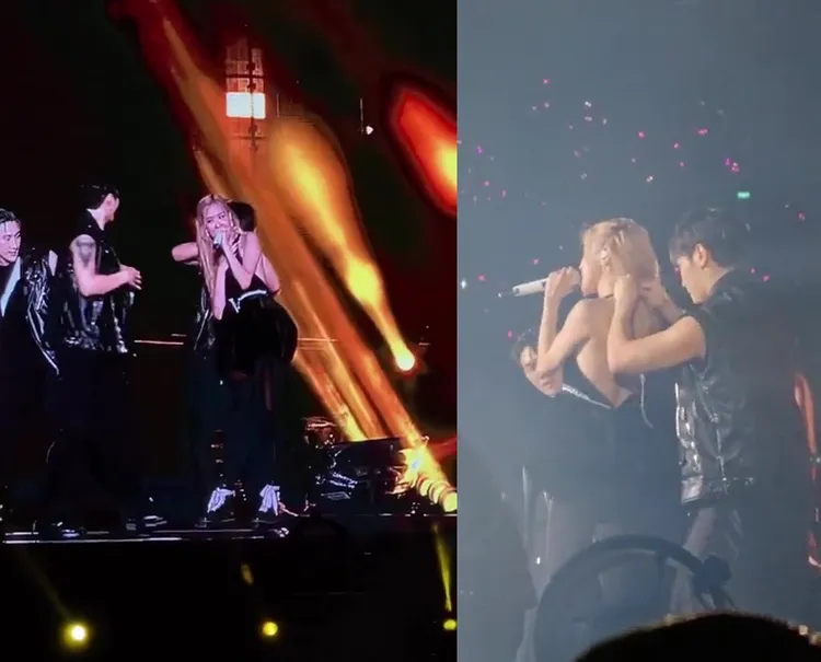 Rosé在舞者解圍時，依舊鎮定演唱，臨場反應被讚爆。翻攝推特