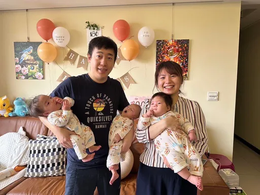 同卵4胞胎險「全流」!長庚用「這技術」留住3寶 成就幸福五口之家