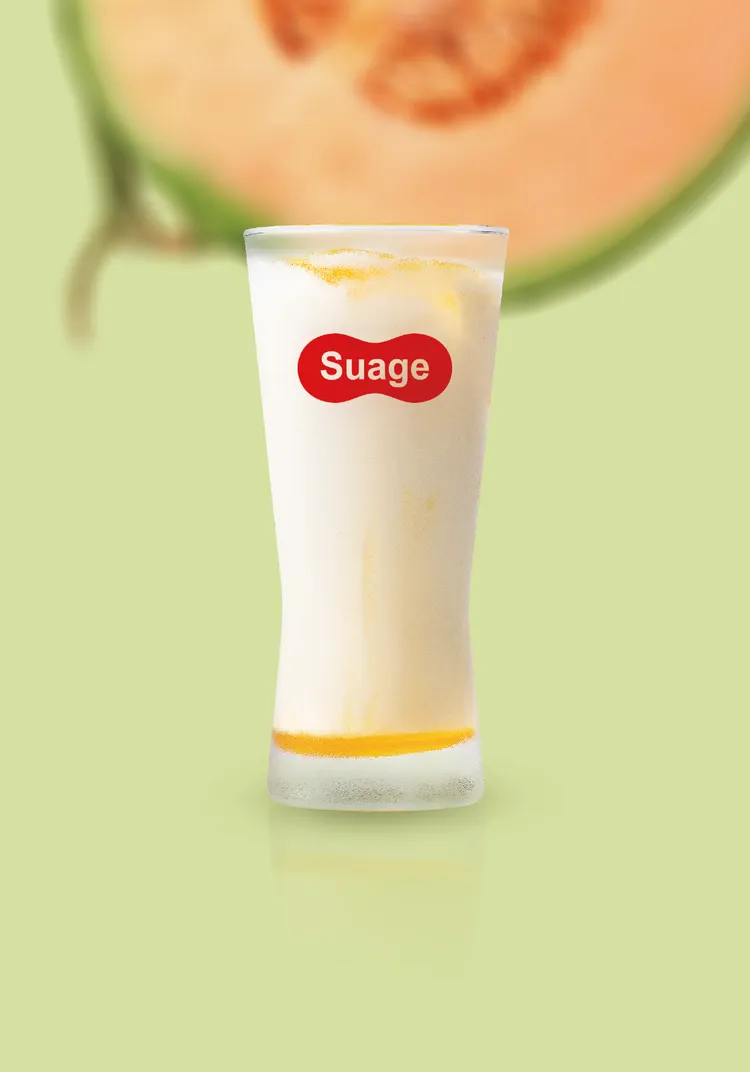 Suage哈密瓜拉昔一樣使用夕張哈密瓜醬製成，售價80元。業者提供