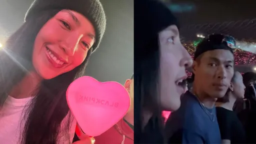 楊謹華追BLACKPINK拉老公穿粉紅帽T　鐵粉本色又唱又跳嚇傻楊祐寧