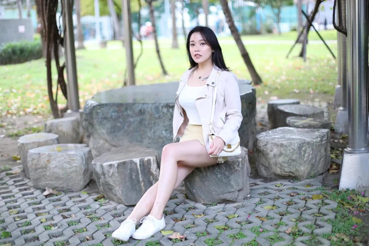 Gracie雪白長腿完美無瑕。鄭孟晃攝