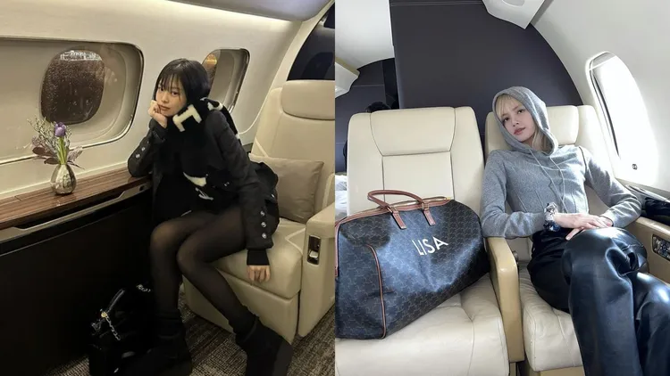 BLACKPINK搭專機來台，Jennie（左圖）、Lisa跑時尚活動時也搭專機移動。翻攝Jennie、Lisa IG