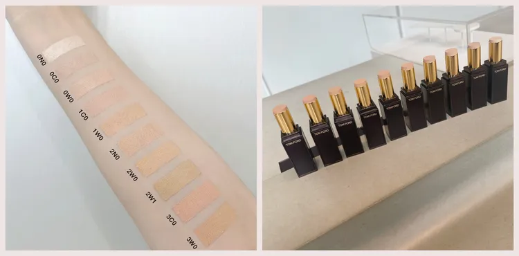 TOM FORD時尚柔霧高訂遮瑕膏擁有柔順絲滑奶油膏體質地，共有10色選，各2500元。張家玲攝