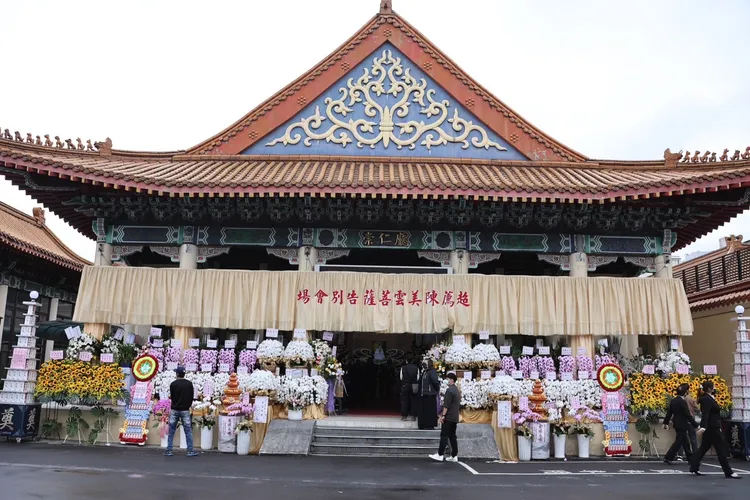 陳美雲告別式會場外觀。鄭孟晃攝