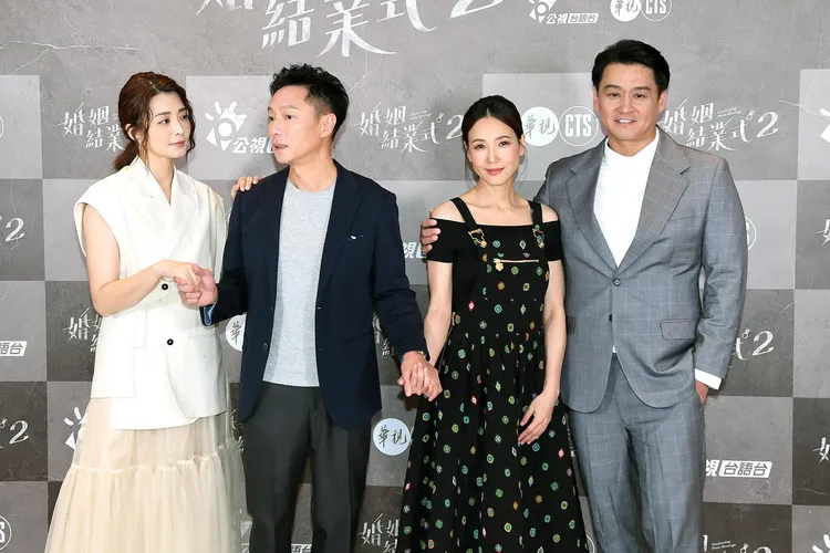 夏如芝（左起）、謝祖武、張本渝、張天霖在新戲將有感情糾葛。華視提供