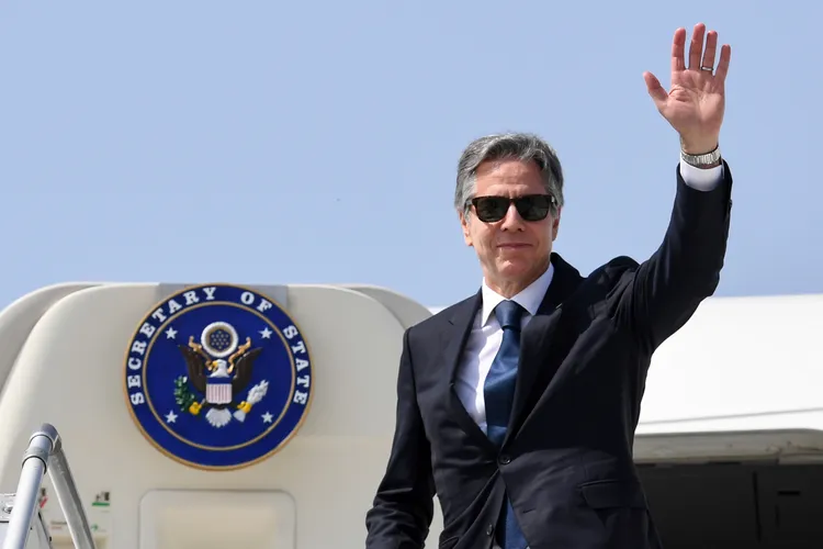 布林肯會後返回華府。美聯社