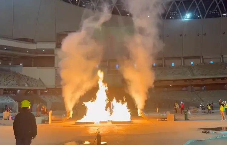 20日大巨蛋全尺度煙控性能現場試驗畫面。李四川提供