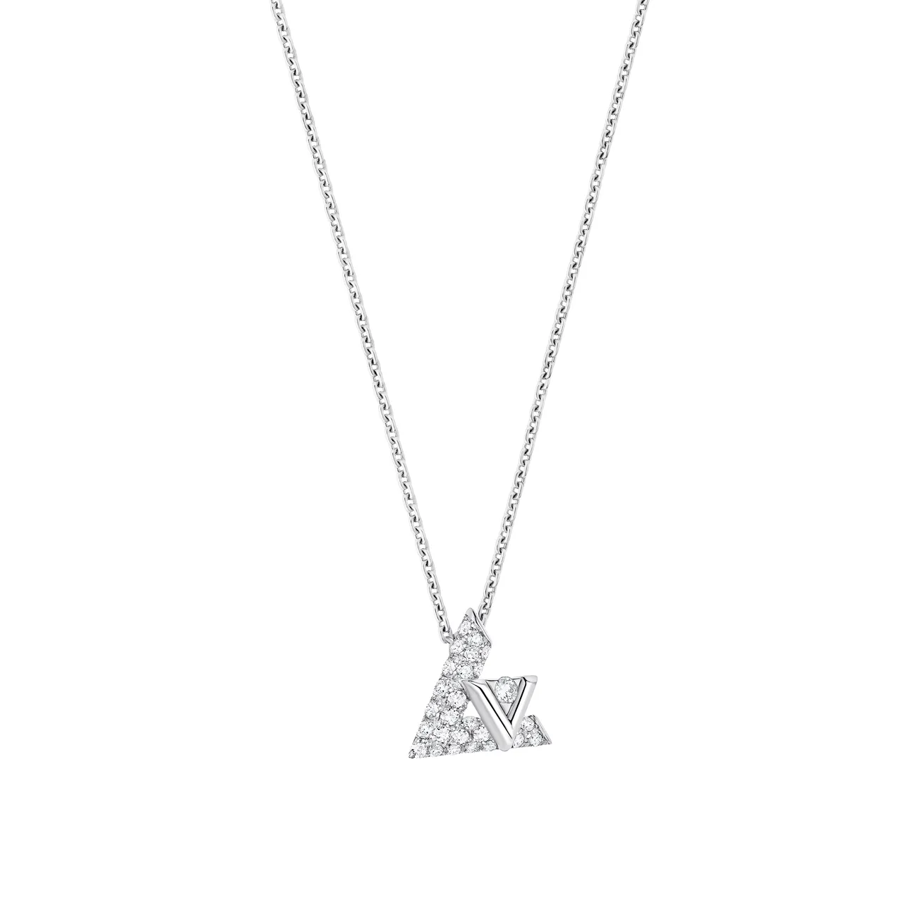 LV Volt One 18K白金及密鑲鑽石墜鍊,18萬7000元。品牌提供