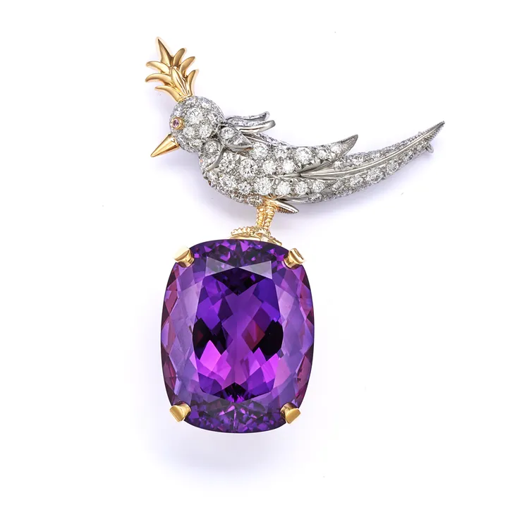 由傳奇設計大師Jean Schlumberger創作的石上鳥胸針，是TIFFANY旗下的經典之作。品牌提供